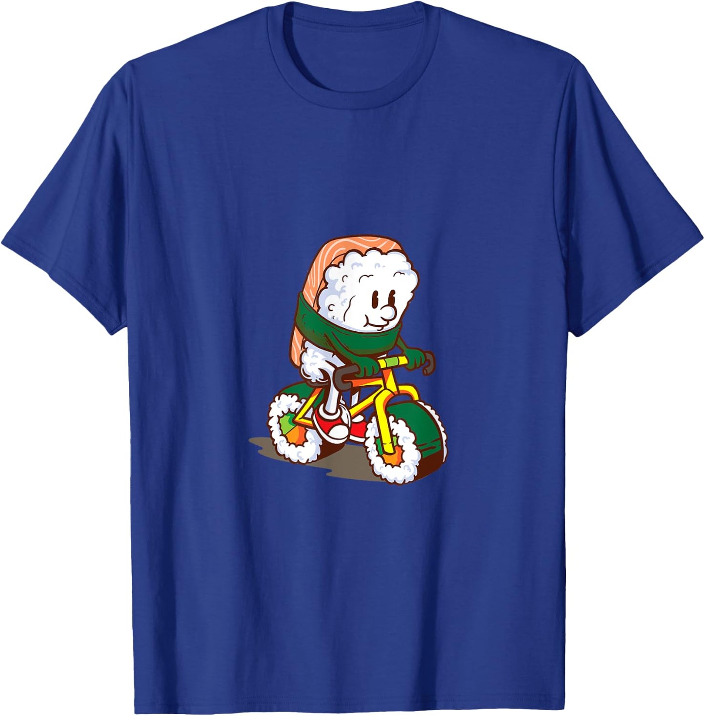 Cute Japanese Bicycle Sushi Salmon Asian Kitchen Food T-Shirt - T-Shirt | Royal