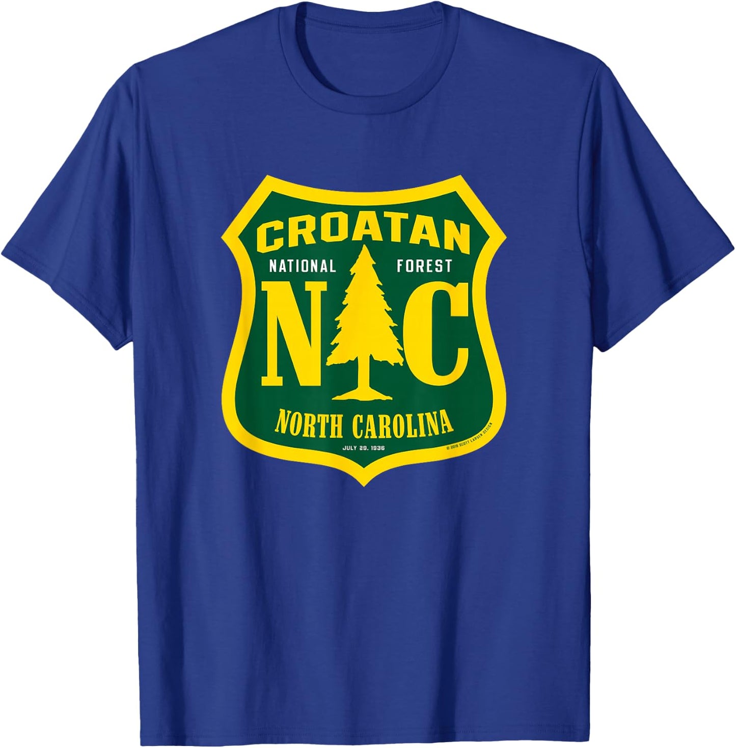 Croatan National Forest North Carolina National Forest Sign T-Shirt - T-Shirt | Royal