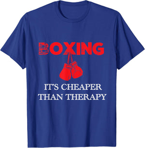 Boxing It's Cheaper , Therapy Boxing Gift T-Shirt - T-Shirt | Royal