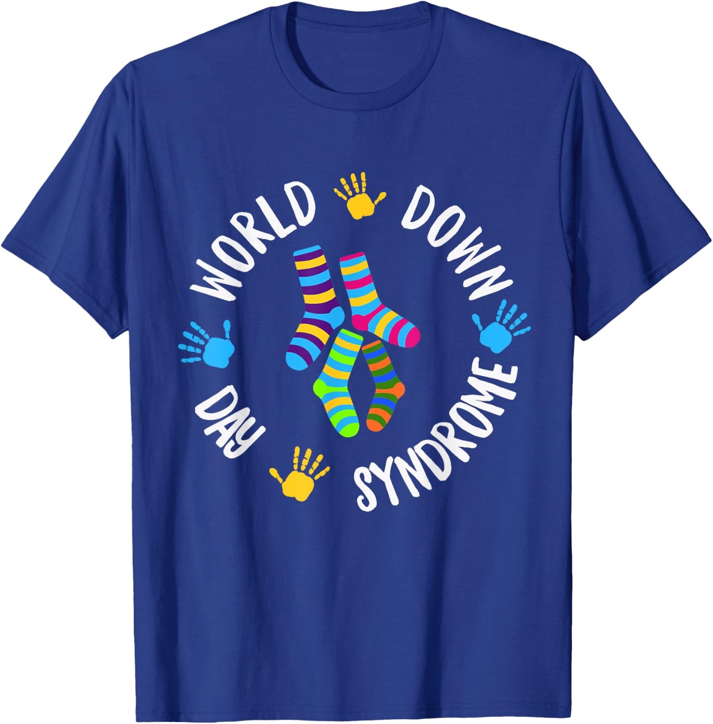 World Down Syndrome Day Awareness Socks Down Right Kids Gift T-Shirt - T-Shirt | Royal