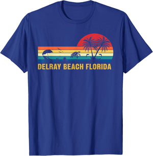 Family Vacation Vintage Delray Beach Florida Sea Turtle Men Women Kids T-Shirt - T-Shirt | Royal