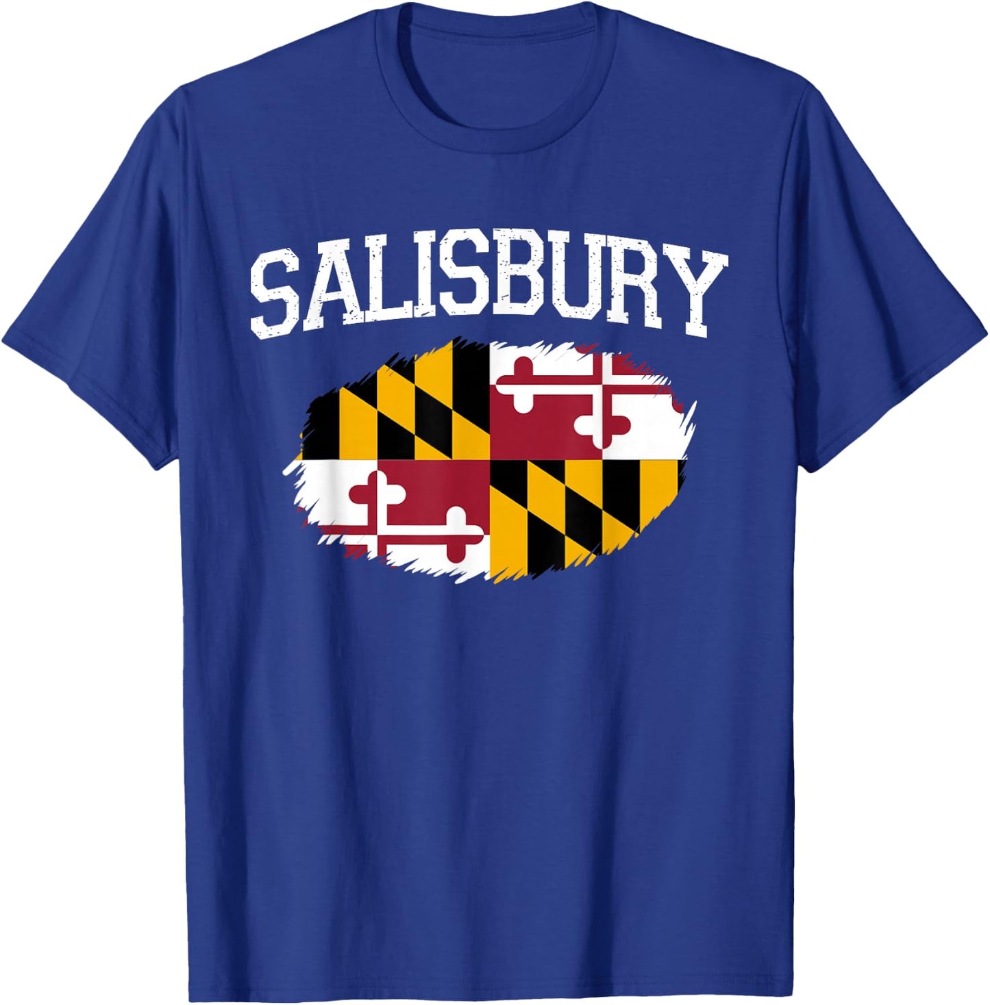 Salisbury MD Maryland Flag Vintage USA Sports Men Women T-Shirt - T-Shirt | Royal