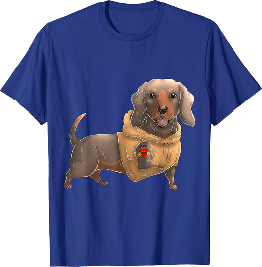 Dachshund I Love Mom Tattoo Dog Shirt Funny Mother's Day T-Shirt - T-Shirt | Royal