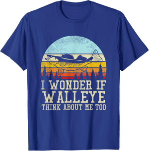 I Wonder If Walleye Think About Me Too T-Shirt - T-Shirt | Royal