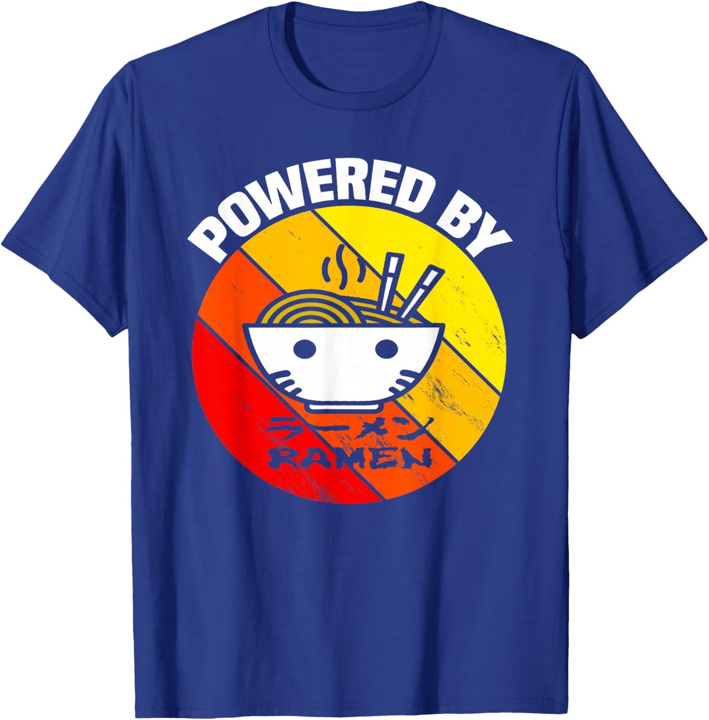Vintage Powered by Ramen - Ramen Noodle Soup T-Shirt - T-Shirt | Royal