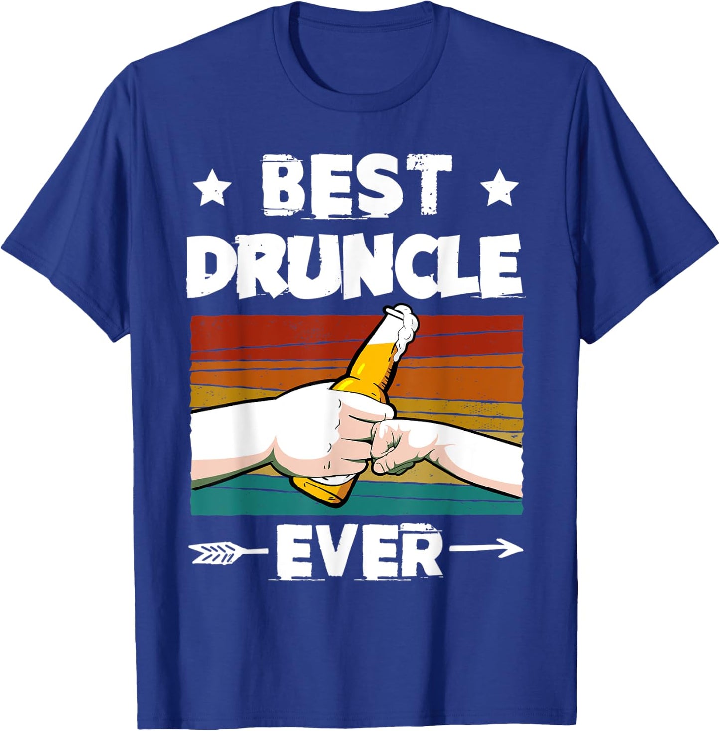 Best Druncle Ever Funny Beer Drinker Uncle Fist Bump T-Shirt - T-Shirt | Royal