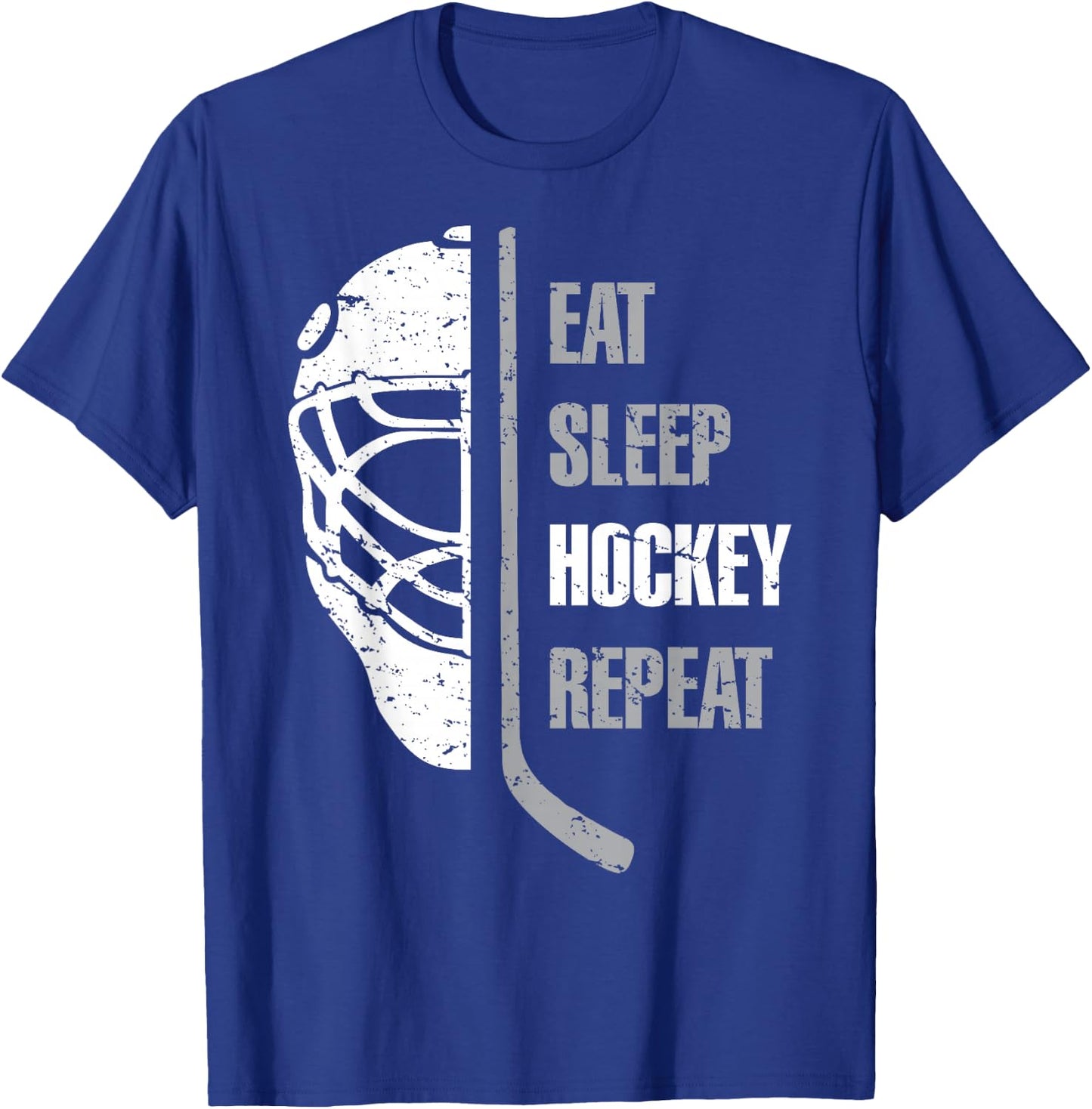 Eat Sleep Hockey Repeat Christmas For Teen Adult Hockey T-Shirt - T-Shirt | Royal