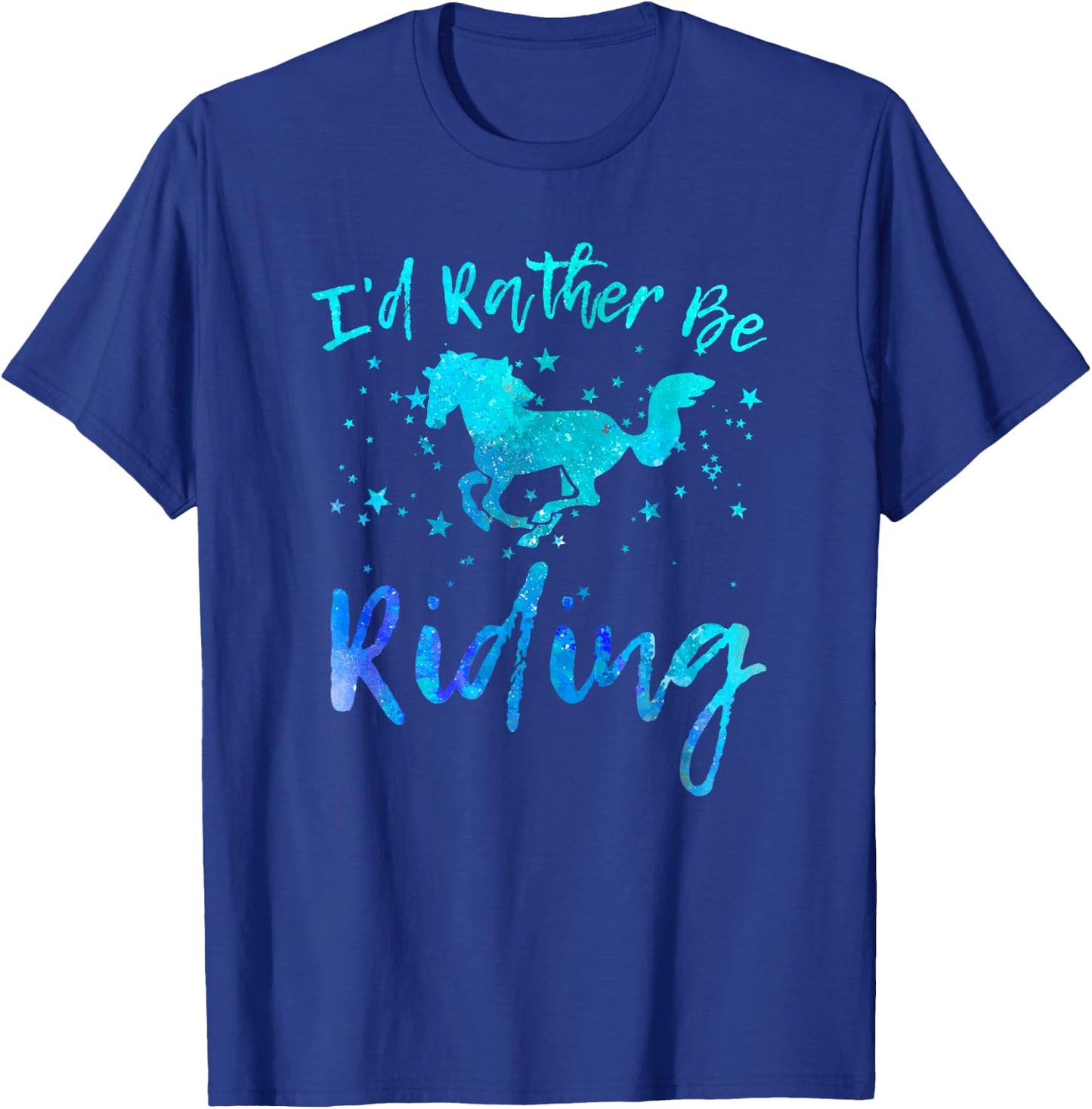 I'd Rather Be Riding Funny Horse Equestrian Rider Graphic T-Shirt - T-Shirt | Royal