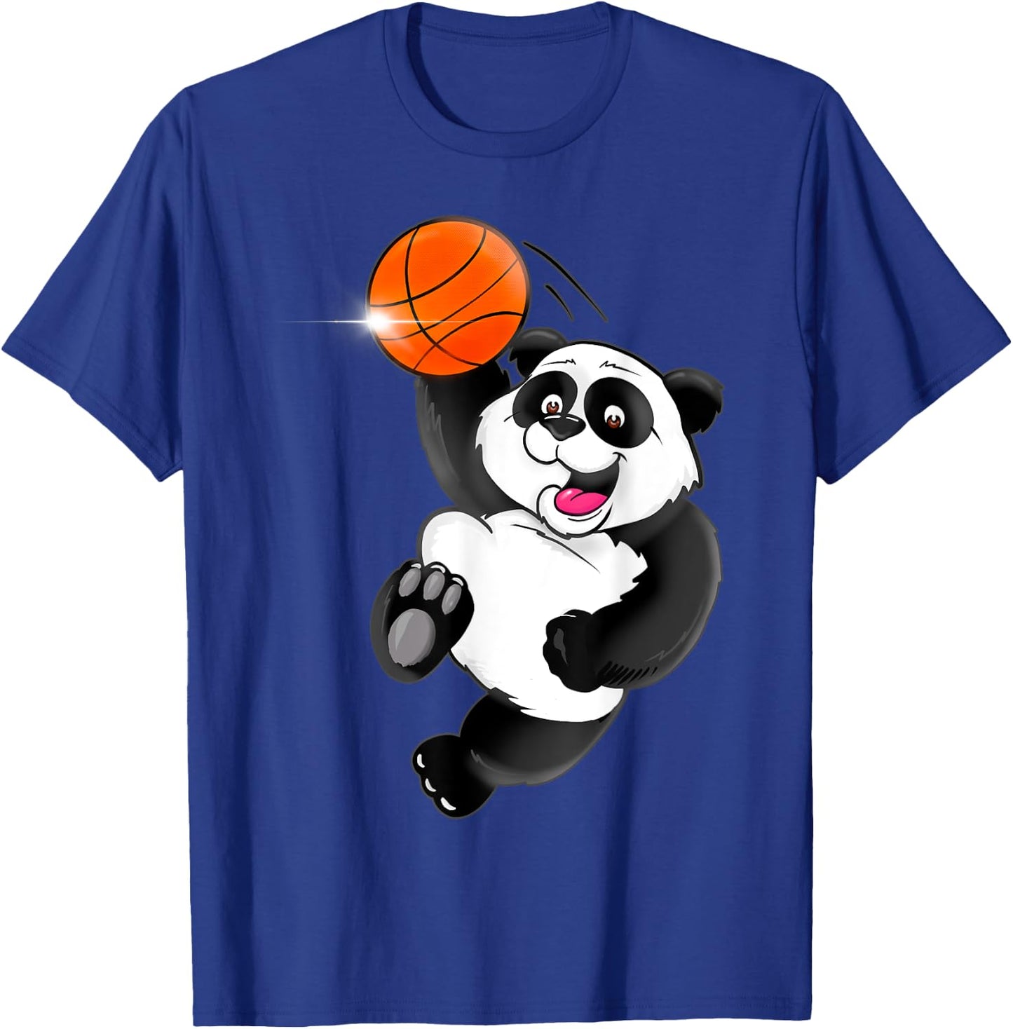 Basketball Panda Slam Dunk Funny Kids Adults Sports T-Shirt - T-Shirt | Royal