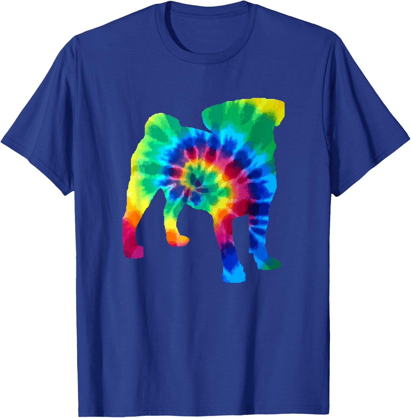 Pug Tie Dye Vintage Hippie Dog Pug T-Shirt - T-Shirt | Royal