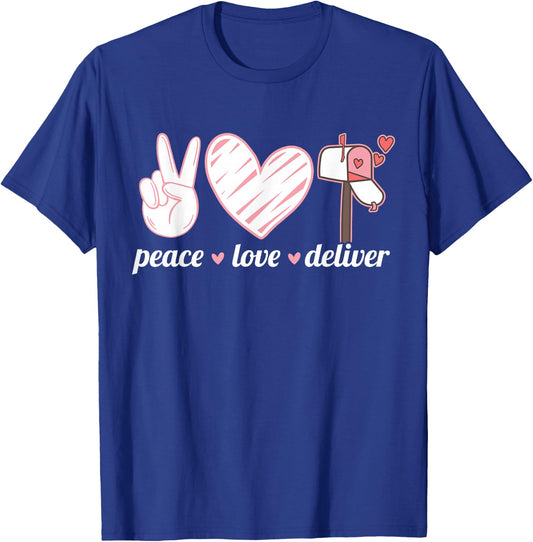 Peace Love Deliver Postal Worker Ballot Voting By Mail T-Shirt - T-Shirt | Royal