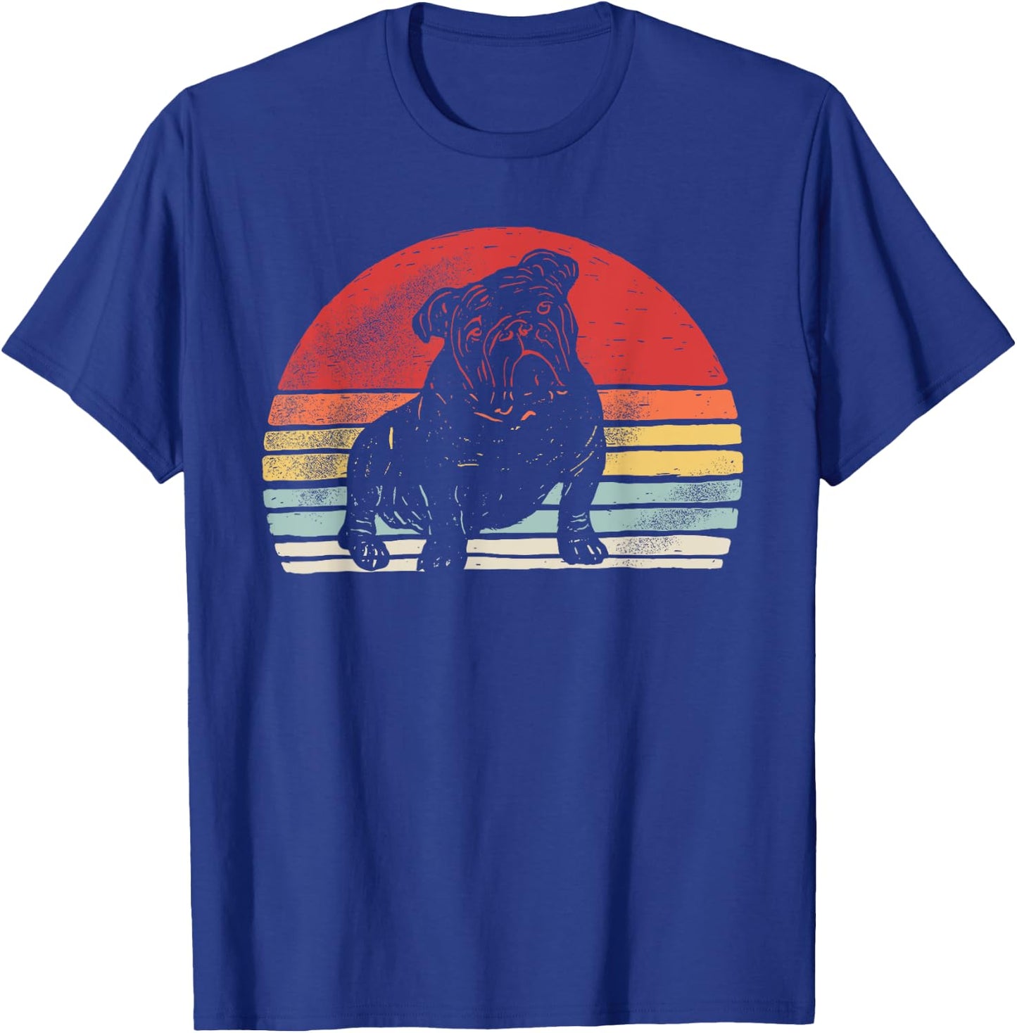 Vintage Retro Bulldog Dog Breed Men Women Kids T-Shirt - T-Shirt | Royal