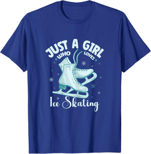 Just A Girl Who Loves Ice Skating Winter Figure Skating T-Shirt - T-Shirt | Royal