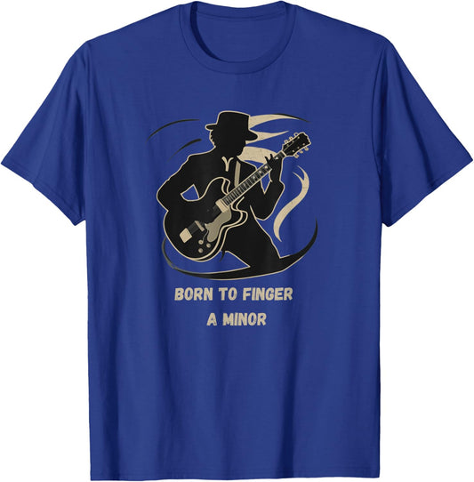 Born To Finger A Minor Guitar T-Shirt - T-Shirt | Royal