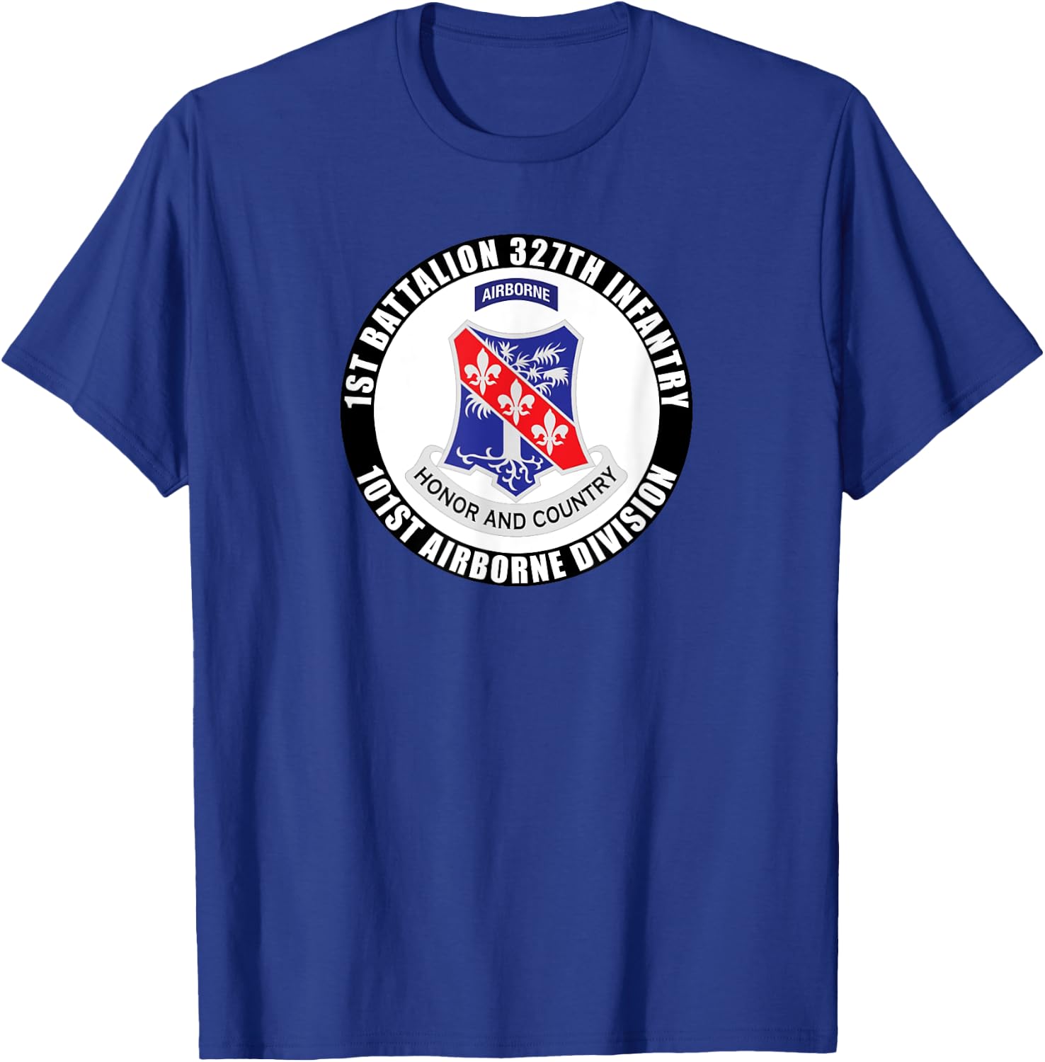 SoldierTees 1st Battalion 327th Infantry, 101st Airborne Division Veteran -Adult Black Classic Fit Short Sleeve T-Shirt - T-Shirt | Royal