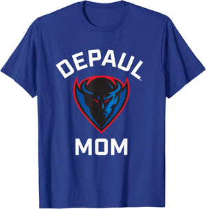 DePaul University Blue Demons Arched Mom T-Shirt - T-Shirt | Royal
