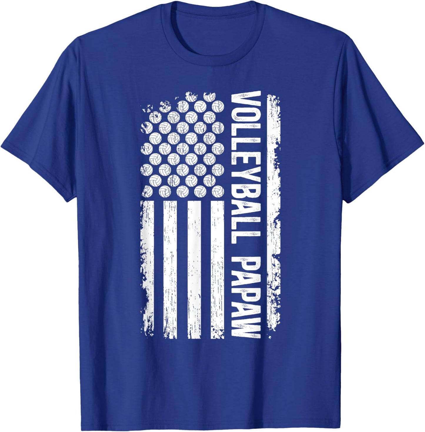 Volleyball Papaw US Flag Papaw Of A Volleyball Player Papaw T-Shirt - T-Shirt | Royal