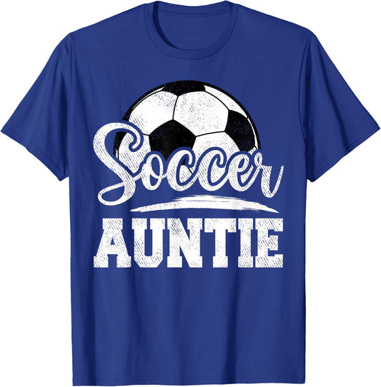 Soccer Auntie Soccer Player Game Day Mother's Day T-Shirt - T-Shirt | Royal