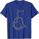 Cat Line Art Kittens and Cat Lovers | Cute Cats T-Shirt - T-Shirt | Royal