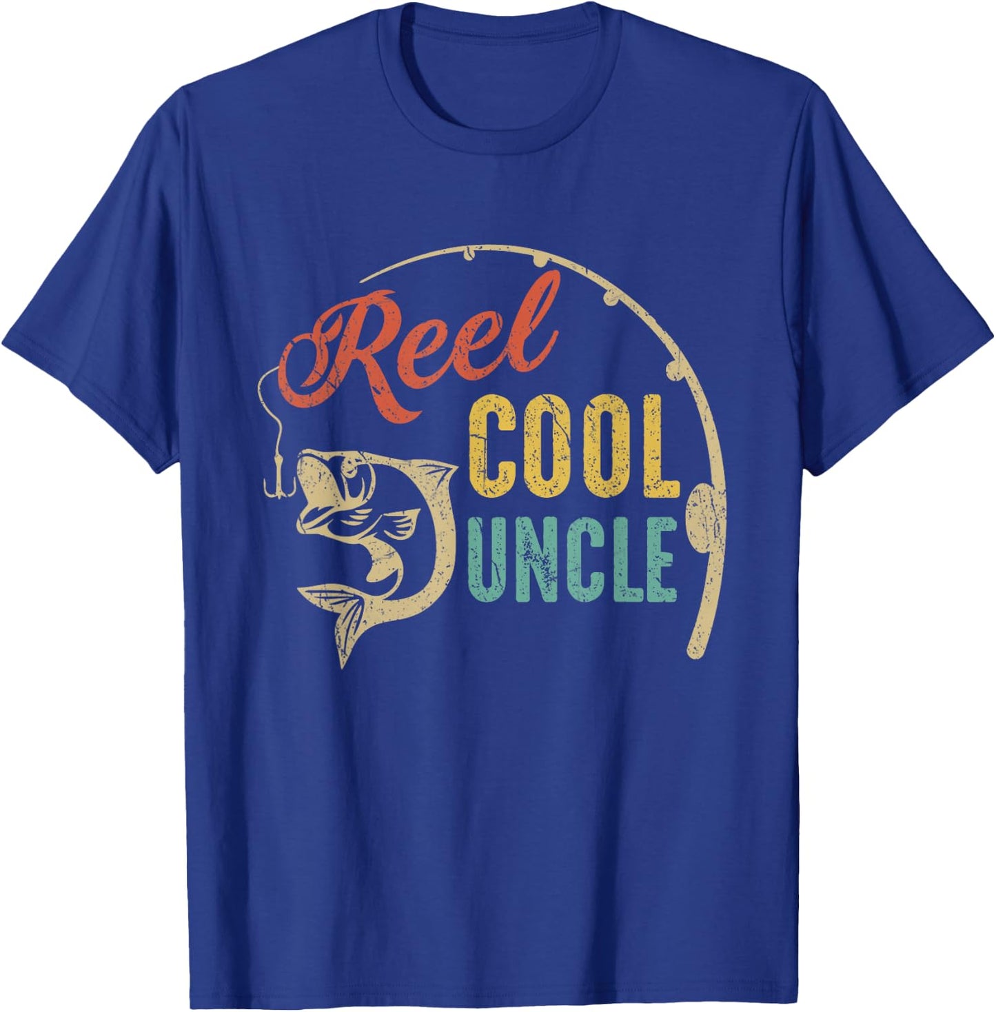 Father's Day Shirt Vintage Fishing Reel Cool Uncle T-Shirt - T-Shirt | Royal