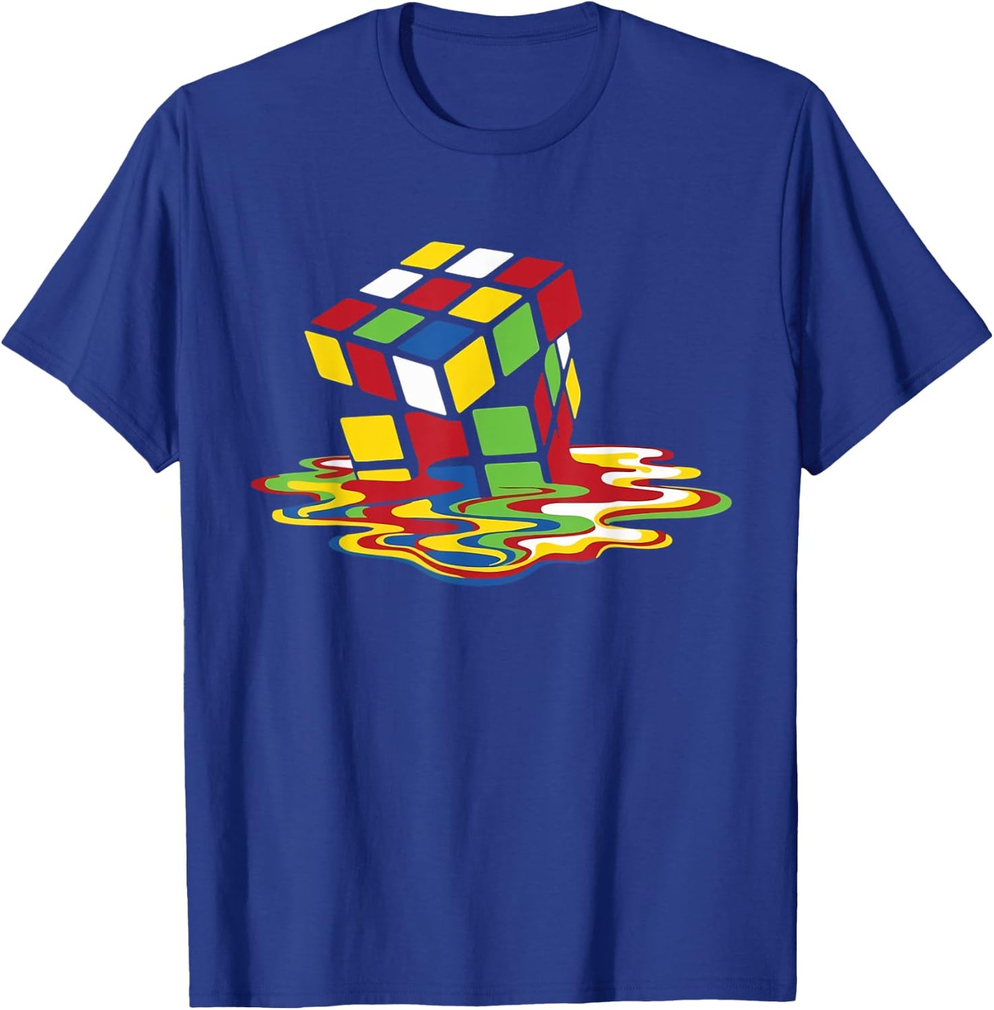 Melting Cube Funny Retro Gaming Rubik Puzzle Nerd Geek Gift T-Shirt - T-Shirt | Royal