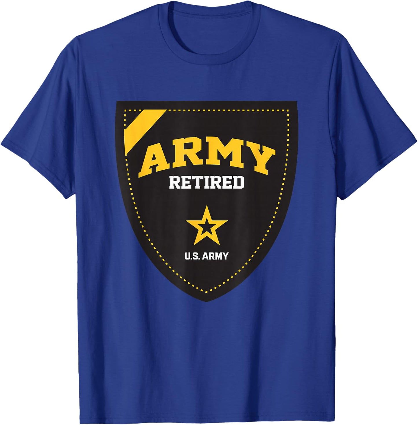 United States Army Military Retired Shield Green T-Shirt - T-Shirt | Royal