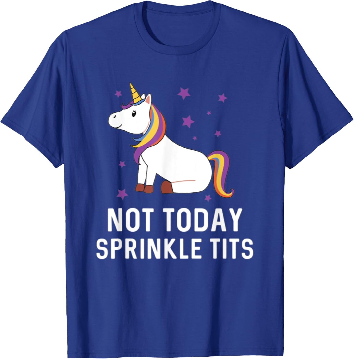 Not Today Sprinkle Tits Unicorn Rainbow Majestic Magical T-Shirt - T-Shirt | Royal