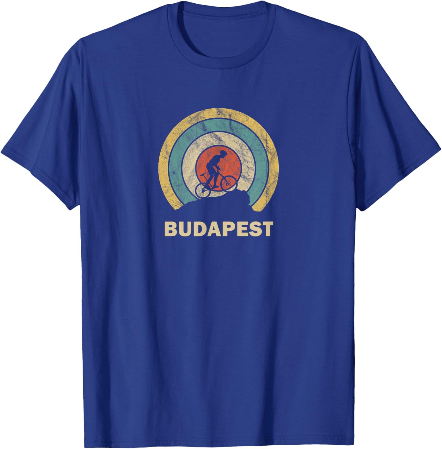 Budapest Hungary Retro Cycling MTB T-Shirt - T-Shirt | Royal