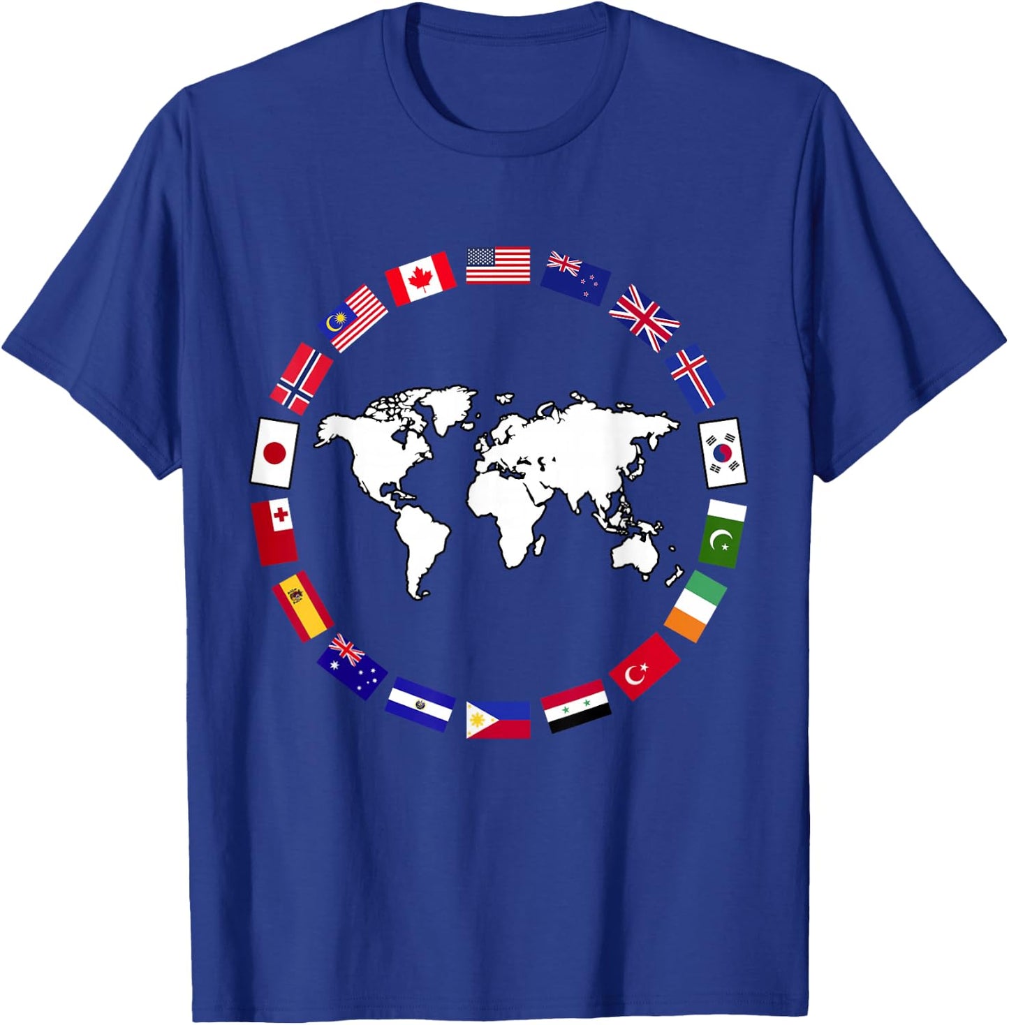 World Map Country Flag Atlas T-Shirt - T-Shirt | Royal