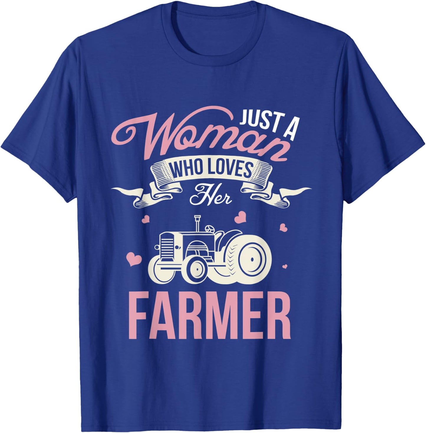 Just A Woman Who Loves Her Farmer Husband Gift Wife Present T-Shirt - T-Shirt | Royal