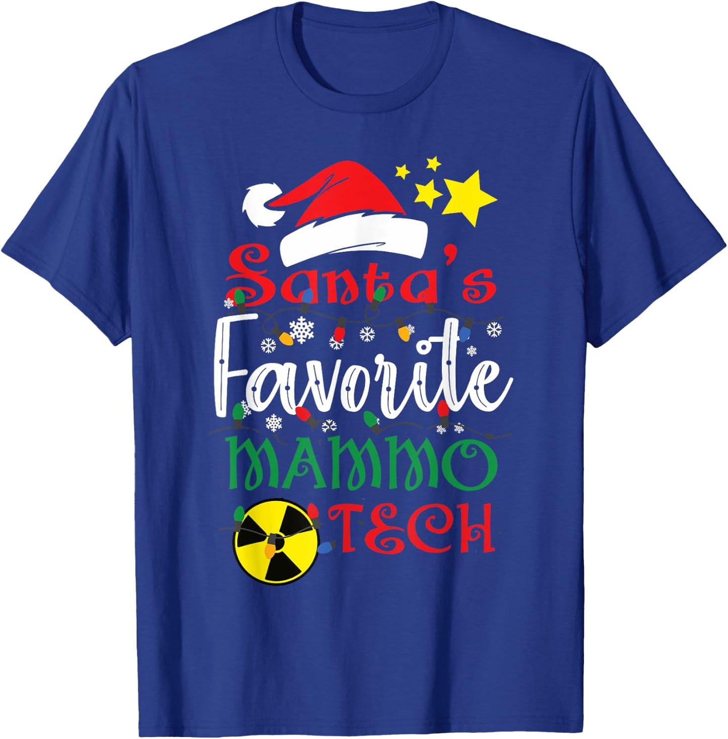 Santa's Favorite Mammo Tech, Mammography Christmas Gift T-Shirt - T-Shirt | Royal
