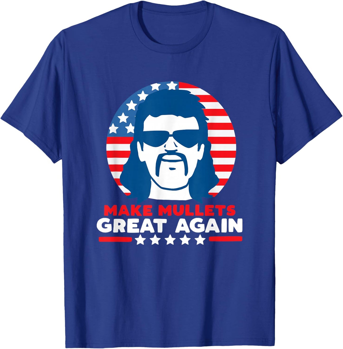Make Mullets Great Again Vintage 80s Hair Party USA Dark T-Shirt - T-Shirt | Royal