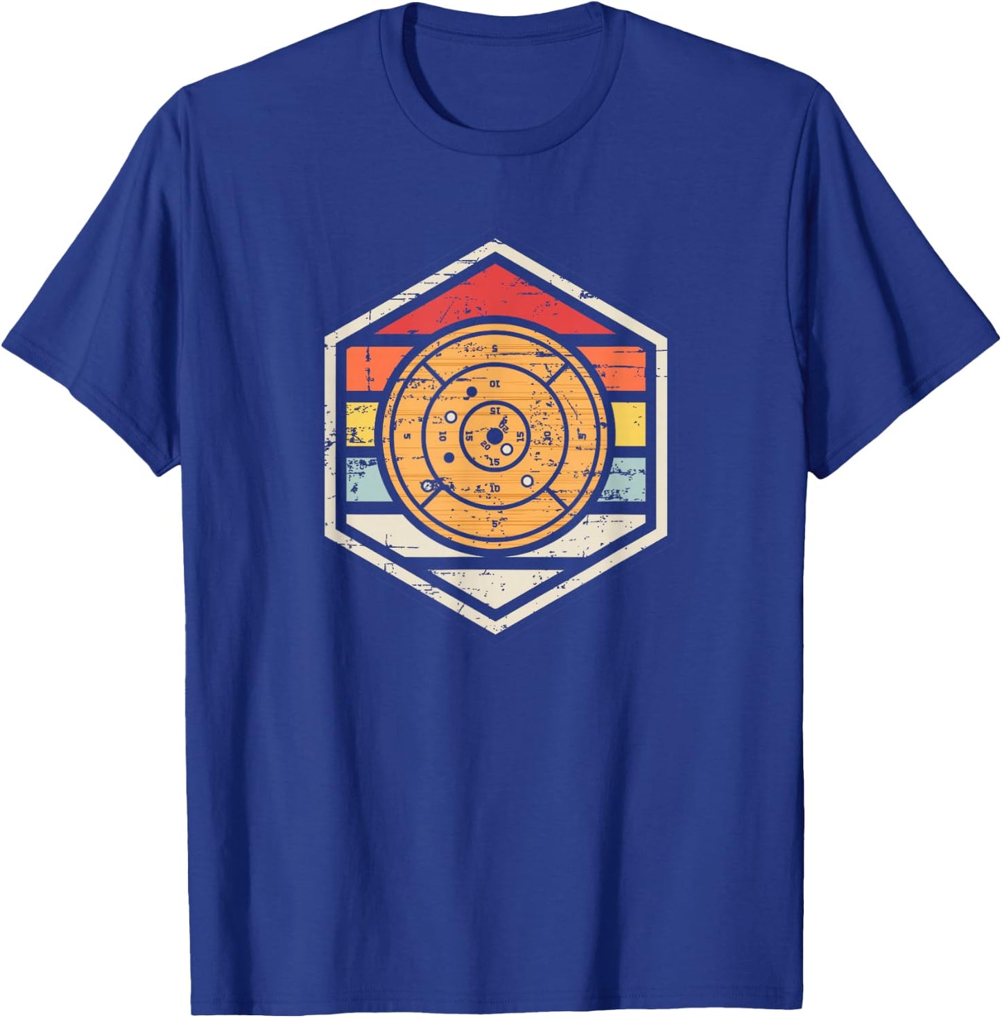 Retro Badge Crokinole Board T-Shirt - T-Shirt | Royal