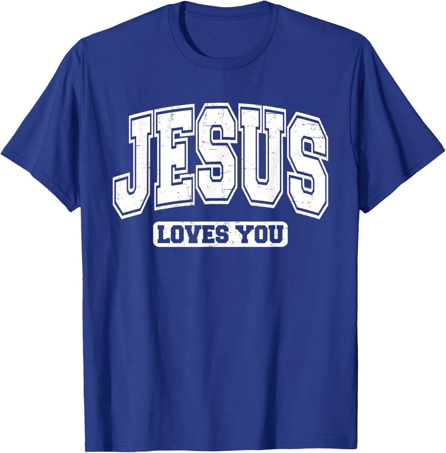 Jesus Loves You Vintage Style - Christian Faith T-Shirt - T-Shirt | Royal