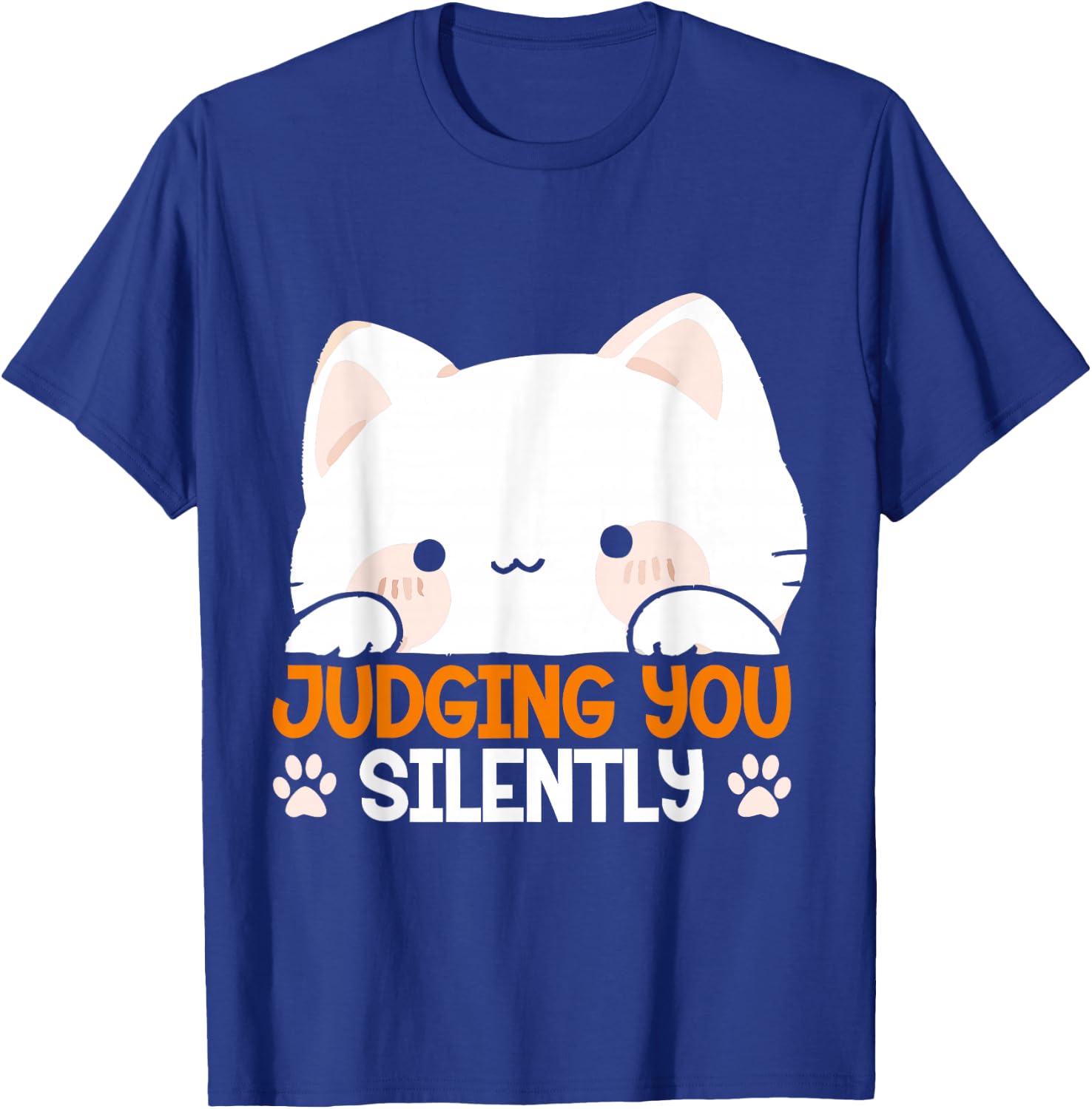 Judging You Silently Kitten Lover Sarcasm Adorable Cat Men Women Kids T-Shirt - T-Shirt | Royal