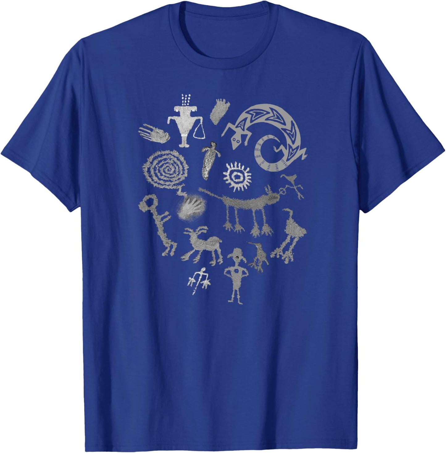 Multiple Petroglyphs in Gray! Ancient rock art carvings! T-Shirt - T-Shirt | Royal