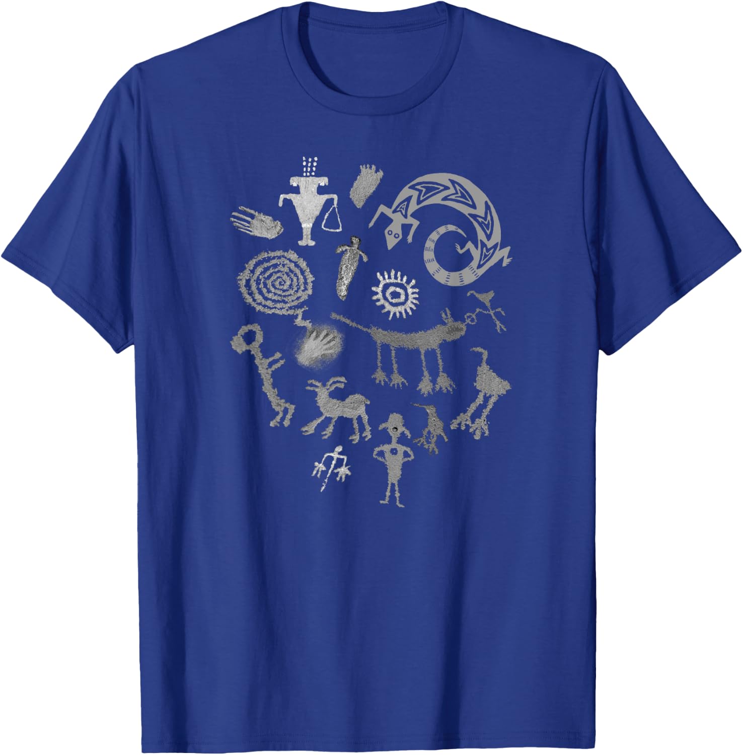 Multiple Petroglyphs in Gray! Ancient rock art carvings! T-Shirt - T-Shirt | Royal