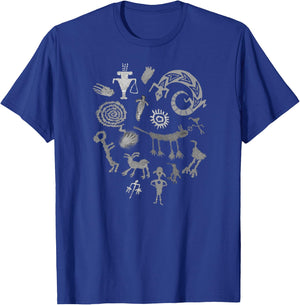 Multiple Petroglyphs in Gray! Ancient rock art carvings! T-Shirt - T-Shirt | Royal