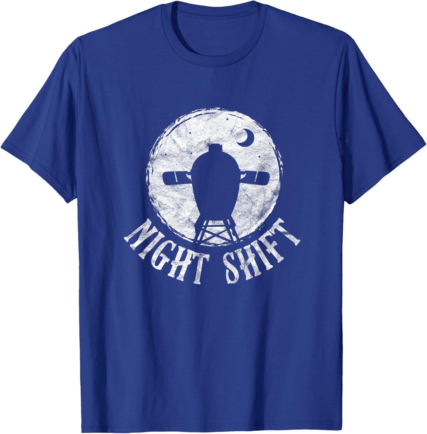 BBQ Barbeque Grilling Funny Night Shift Grill Big Egg Smoker T-Shirt - T-Shirt | Royal