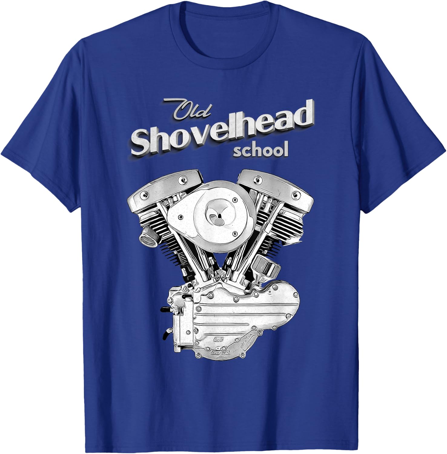 Vintage HD Shovelhead Motorcycle FLH Engine Motor Biker T-Shirt - T-Shirt | Royal