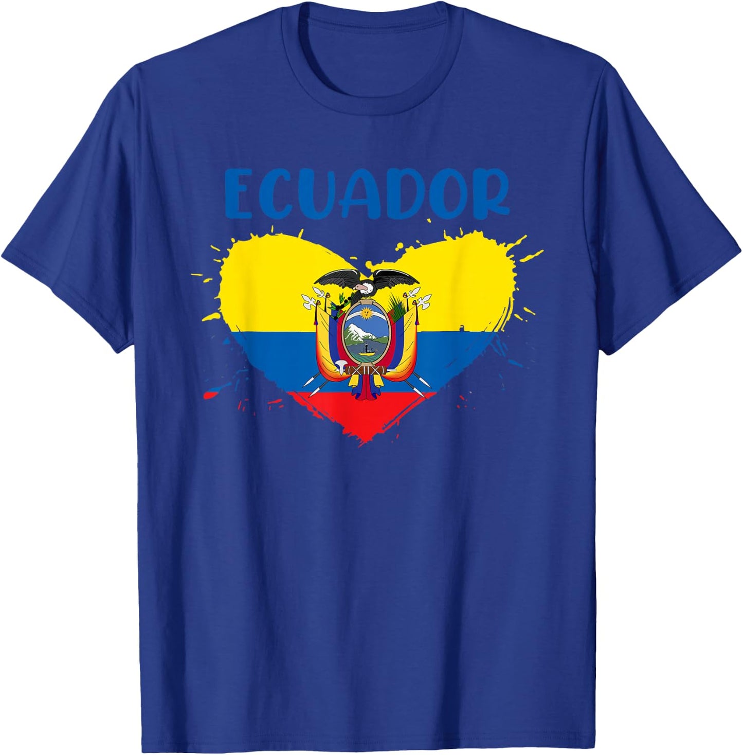 Patriotic Ecuadorian People Citizen Of Ecuador Equador Flag T-Shirt - T-Shirt | Royal