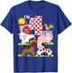 Farm Animals Barnyard 4th Birthday I'm 4 Year Old Kid T-Shirt - T-Shirt | Royal