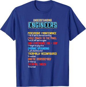 Funny Understanding Engineers and Funny Engineering T-Shirt - T-Shirt | Royal