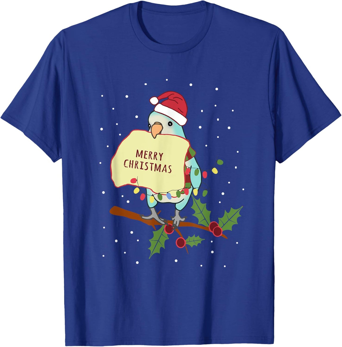 Merry christmas Blue Quaker Parrot Owner Birb memes T-Shirt - T-Shirt | Royal