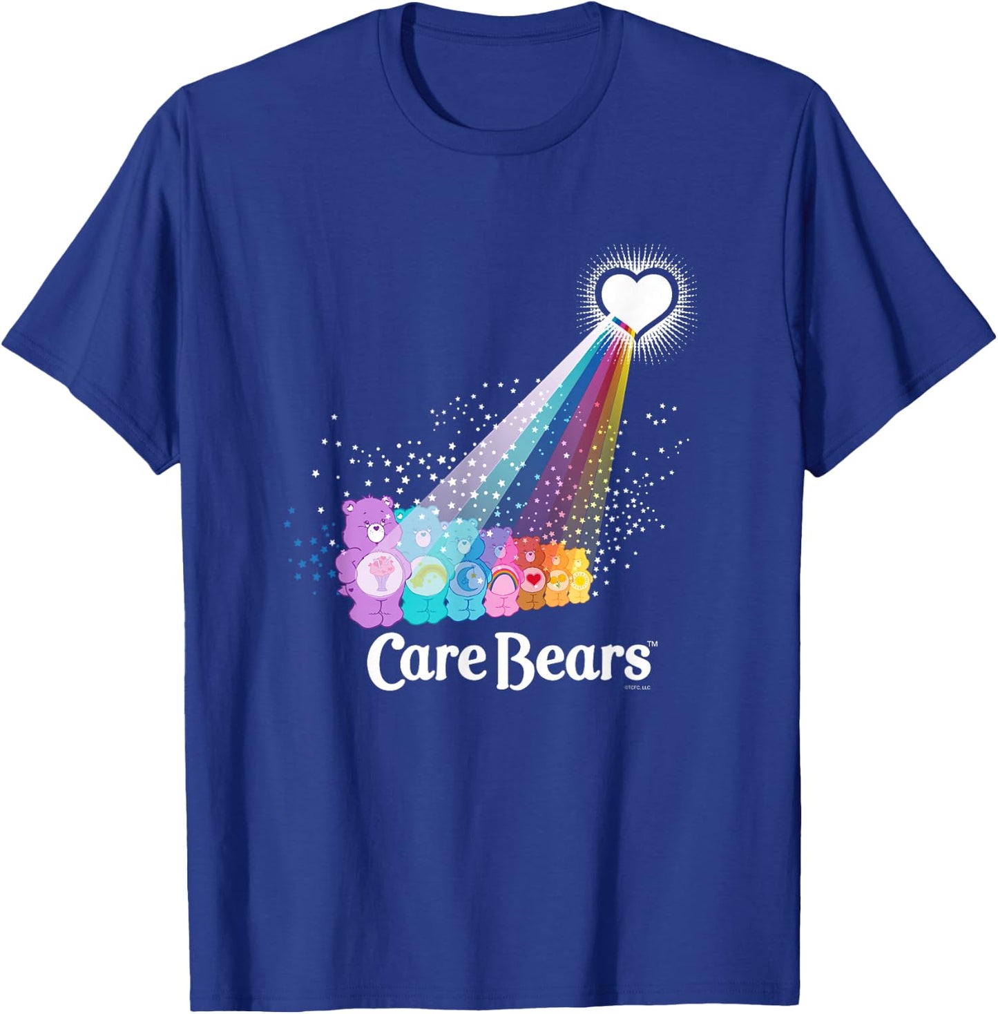 Care Bears Love Light Glow Rainbow Retro Cartoon T-Shirt - T-Shirt | Royal