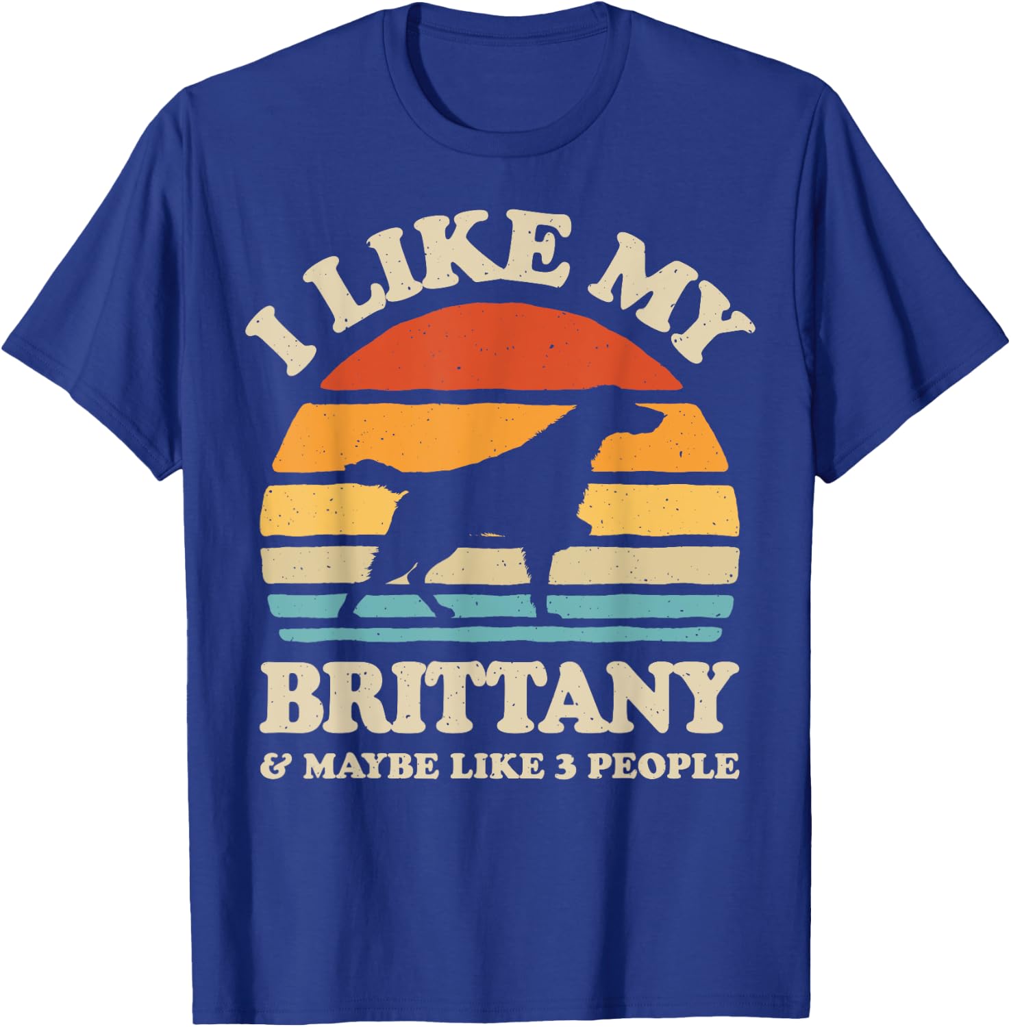 I Like My Brittany Spaniel And Maybe Like 3 People Dog Retro Women Girls Kids T-Shirt - T-Shirt | Royal