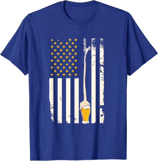 Patriotic American Brewer US Flag Craft Beer Women Men T-Shirt - T-Shirt | Royal