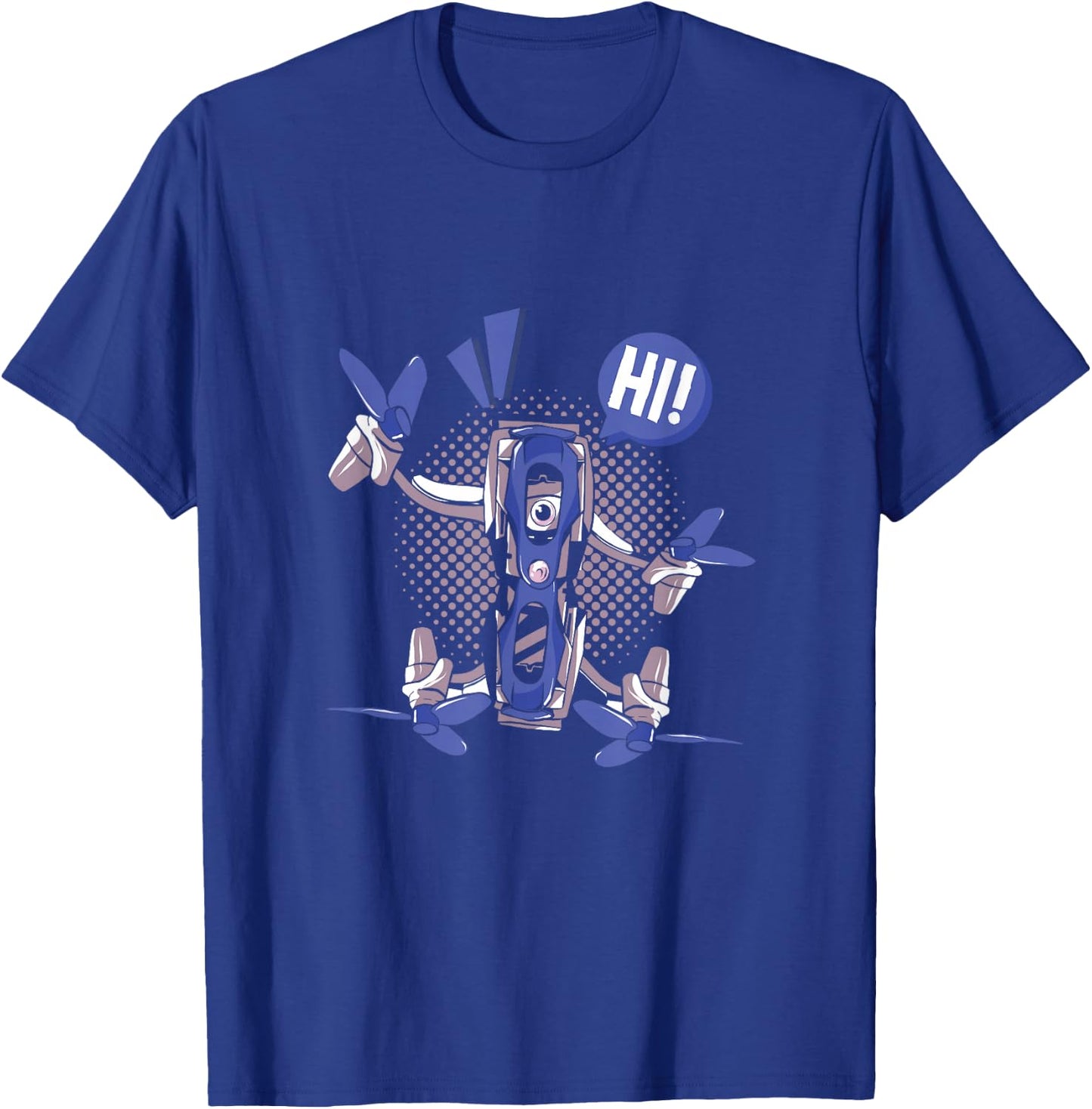 Fantastic FPV Racer Photographer Drone Quadcopter Pop Art T-Shirt - T-Shirt | Royal