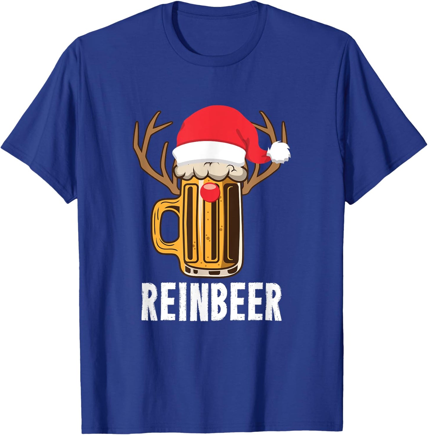 Reinbeer Santa Beer Lover Reindeer Pun Christmas Drinking T-Shirt - T-Shirt | Royal