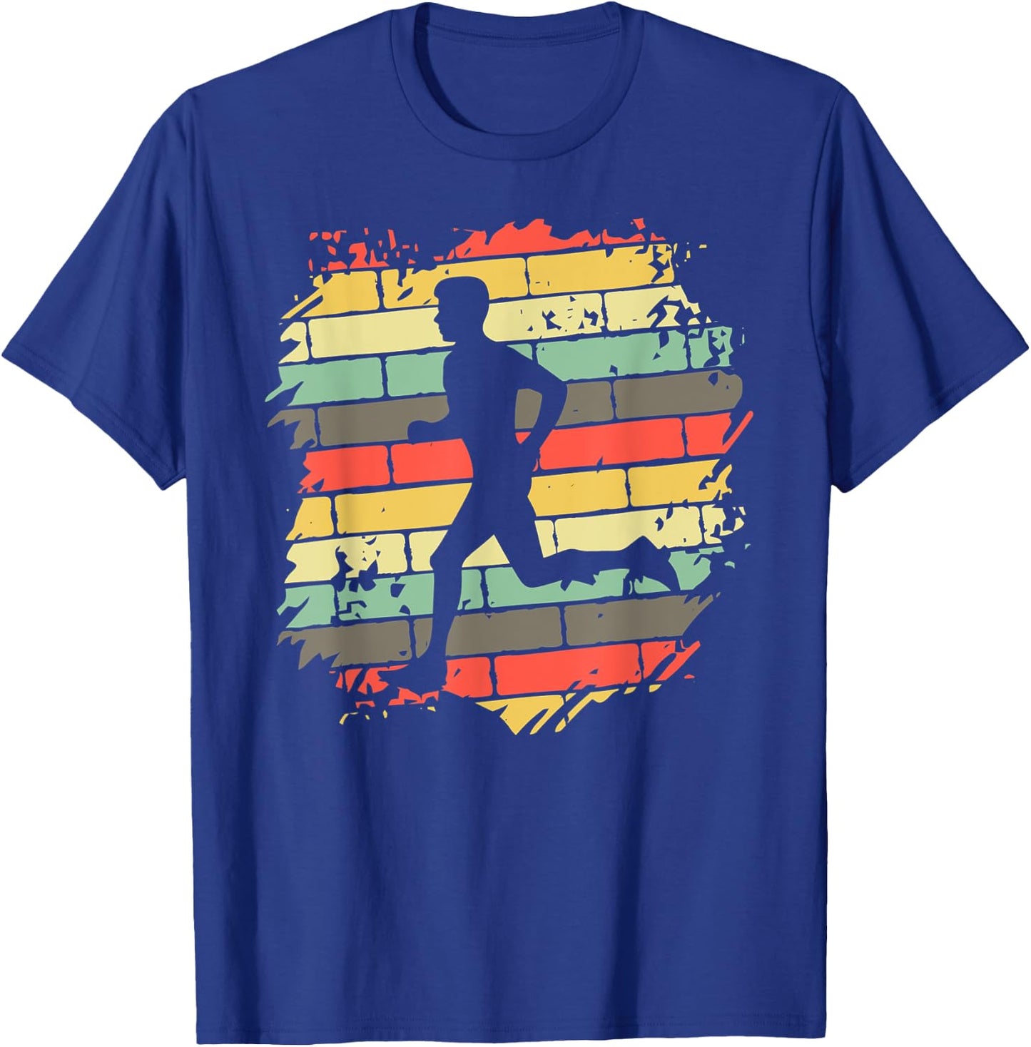Vintage Runner Silhouette Shirt Urban Running Retro Graphic T-Shirt - T-Shirt | Royal